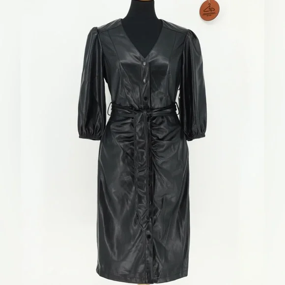 House of Harlow 1960 | Dresses | House Of Harlow 96 Belted Faux Leather  Dress With Pockets | Poshmark